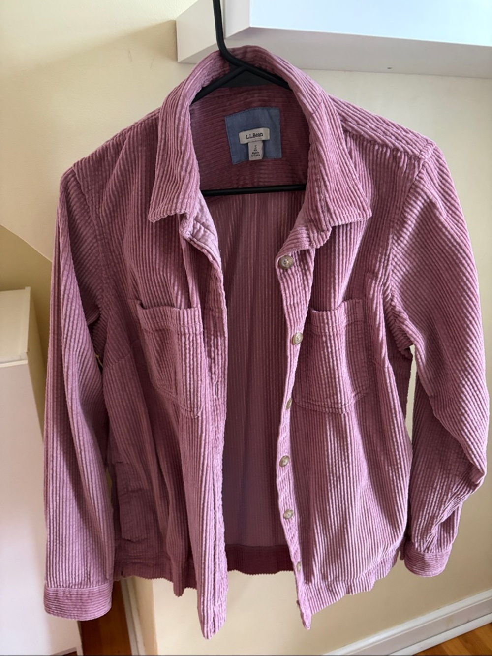 L.L. Bean Pink Corduroy Button-Up Jacket